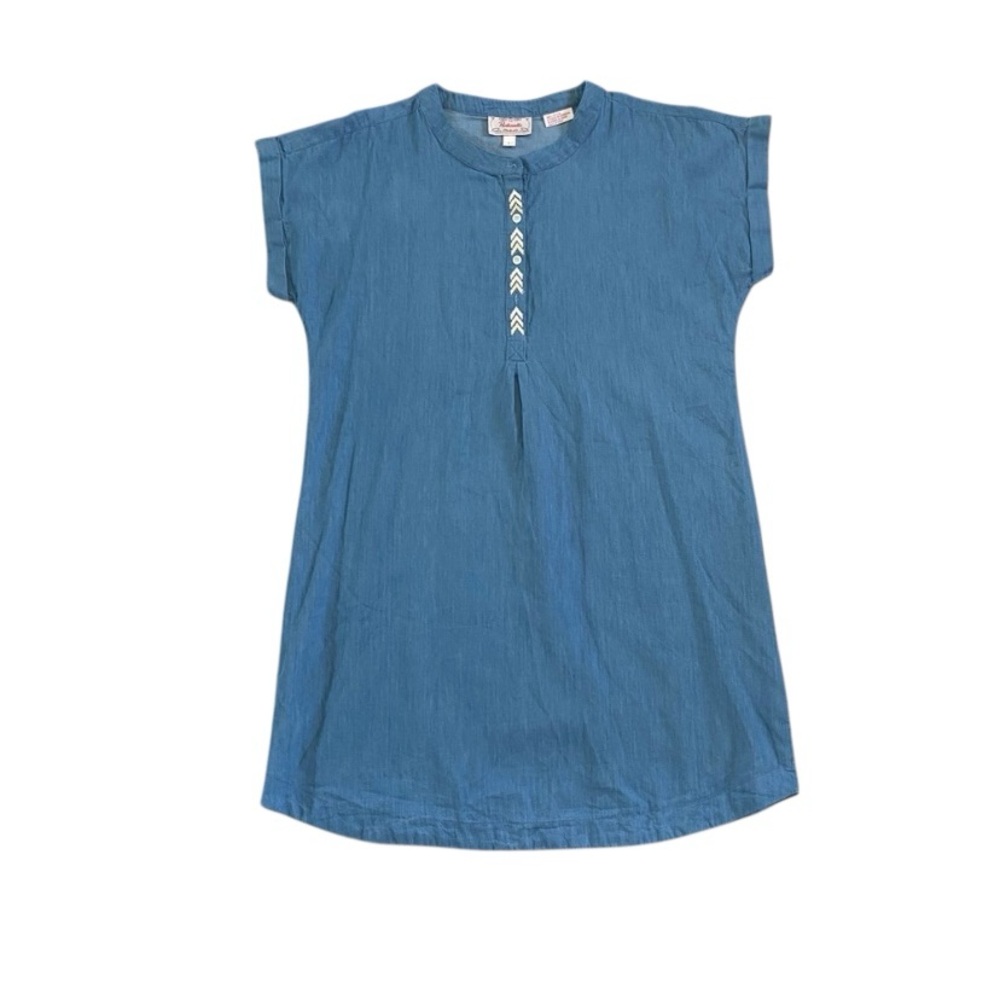 PANHANDLE Cap Sleeve Popover Western Dress in Blue Size Large